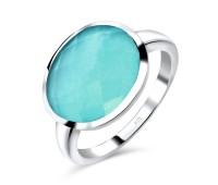 Aqua Chalcedony Silver Rings NSR-2234